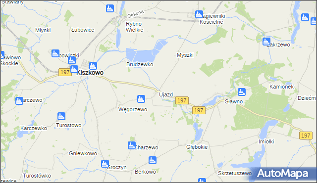 mapa Ujazd gmina Kiszkowo, Ujazd gmina Kiszkowo na mapie Targeo