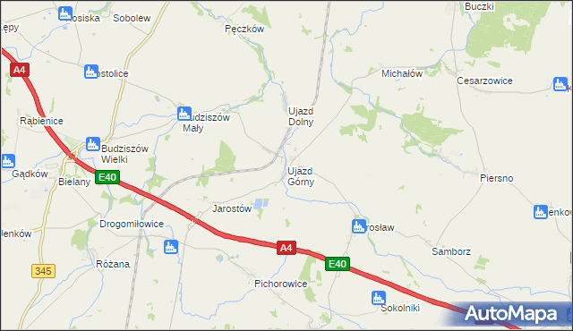 mapa Ujazd Górny, Ujazd Górny na mapie Targeo