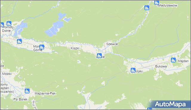 mapa Ujście gmina Janów Lubelski, Ujście gmina Janów Lubelski na mapie Targeo