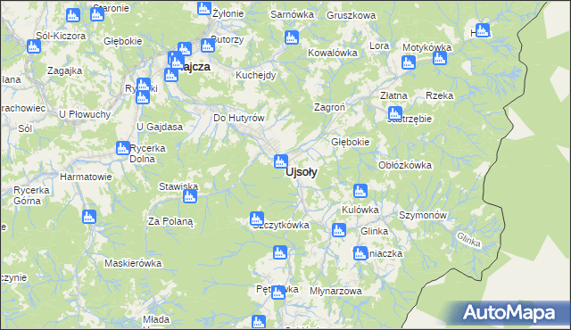 mapa Ujsoły, Ujsoły na mapie Targeo