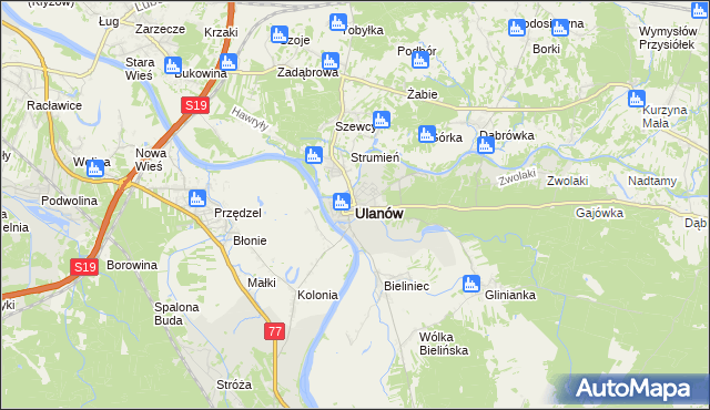 mapa Ulanów powiat niżański, Ulanów powiat niżański na mapie Targeo