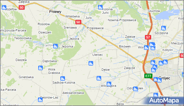 mapa Uleniec, Uleniec na mapie Targeo