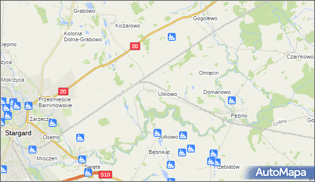 mapa Ulikowo, Ulikowo na mapie Targeo