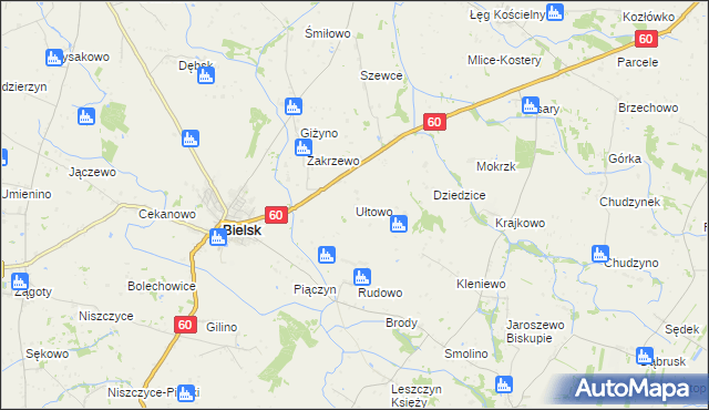 mapa Ułtowo, Ułtowo na mapie Targeo