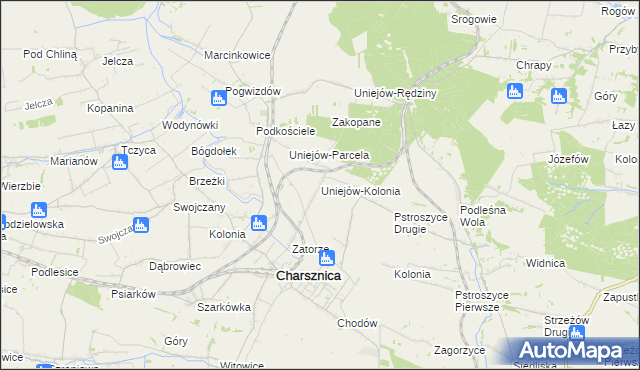 mapa Uniejów-Kolonia, Uniejów-Kolonia na mapie Targeo