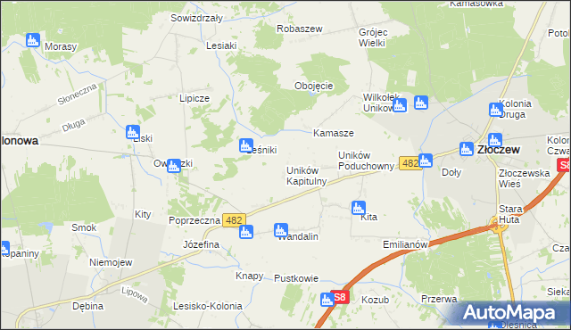 mapa Uników Kapitulny, Uników Kapitulny na mapie Targeo