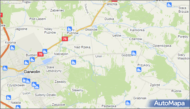 mapa Unin gmina Górzno, Unin gmina Górzno na mapie Targeo