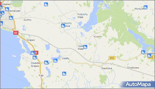 mapa Upałty Małe, Upałty Małe na mapie Targeo