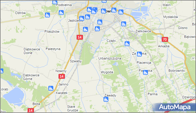 mapa Urbańszczyzna, Urbańszczyzna na mapie Targeo