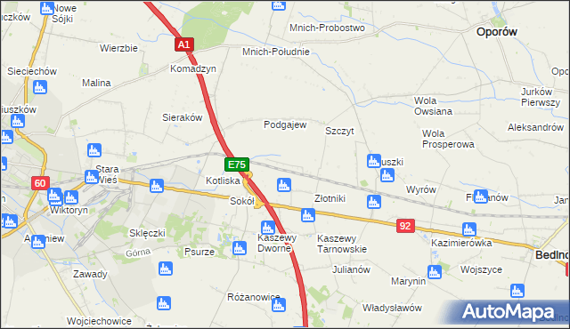 mapa Uroczysko Leśne, Uroczysko Leśne na mapie Targeo