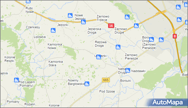 mapa Uścianki gmina Augustów, Uścianki gmina Augustów na mapie Targeo