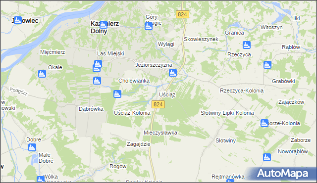 mapa Uściąż, Uściąż na mapie Targeo