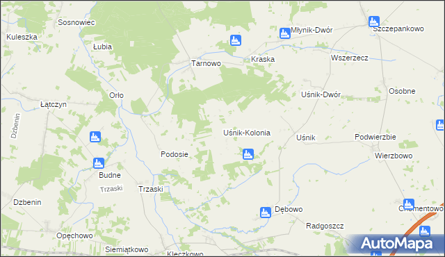 mapa Uśnik-Kolonia, Uśnik-Kolonia na mapie Targeo