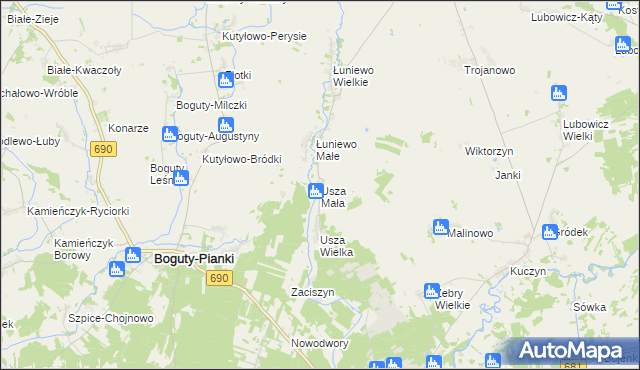 mapa Usza Mała, Usza Mała na mapie Targeo