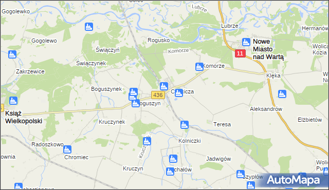 mapa Utrata gmina Nowe Miasto nad Wartą, Utrata gmina Nowe Miasto nad Wartą na mapie Targeo