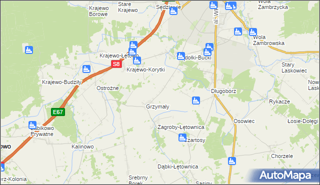 mapa Wądołki-Borowe, Wądołki-Borowe na mapie Targeo