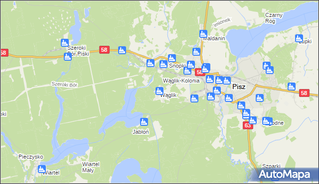 mapa Wąglik, Wąglik na mapie Targeo