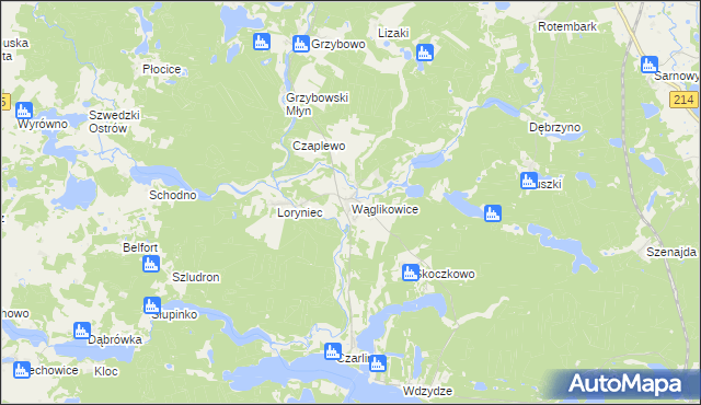 mapa Wąglikowice, Wąglikowice na mapie Targeo