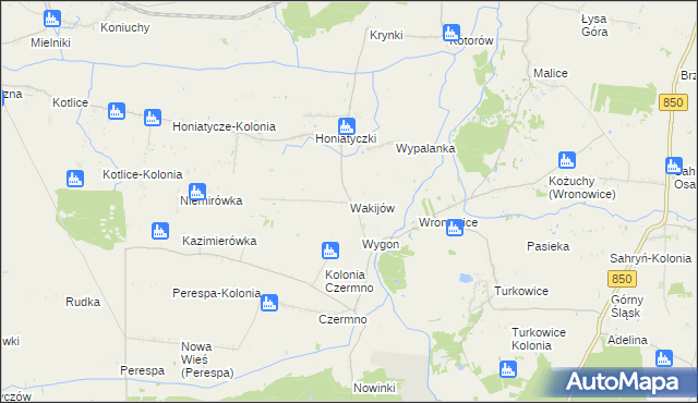 mapa Wakijów, Wakijów na mapie Targeo