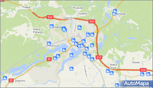 mapa Wałcz, Wałcz na mapie Targeo