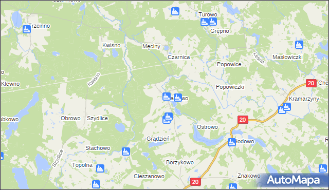 mapa Wałdowo gmina Miastko, Wałdowo gmina Miastko na mapie Targeo