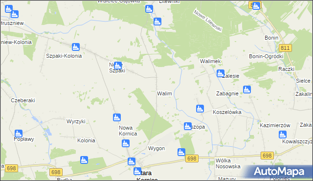 mapa Walim gmina Stara Kornica, Walim gmina Stara Kornica na mapie Targeo