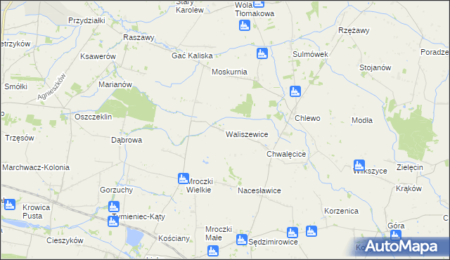 mapa Waliszewice, Waliszewice na mapie Targeo