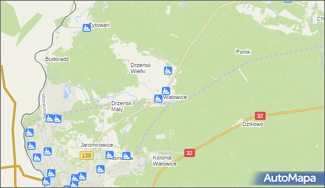 mapa Wałowice gmina Gubin, Wałowice gmina Gubin na mapie Targeo