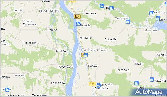 mapa Wałowice-Kolonia, Wałowice-Kolonia na mapie Targeo