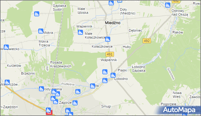 mapa Wapiennik gmina Kłobuck, Wapiennik gmina Kłobuck na mapie Targeo