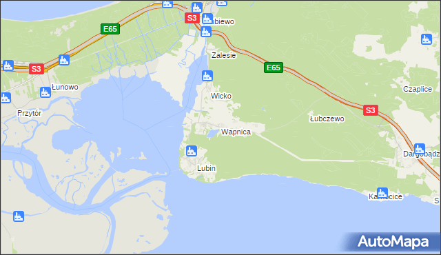 mapa Wapnica gmina Międzyzdroje, Wapnica gmina Międzyzdroje na mapie Targeo