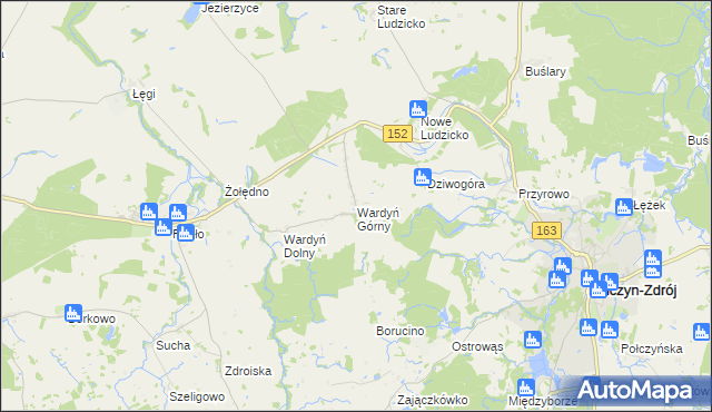 mapa Wardyń Górny, Wardyń Górny na mapie Targeo