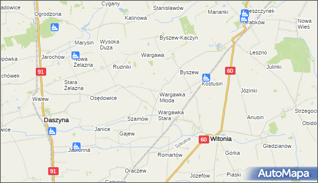 mapa Wargawka Młoda, Wargawka Młoda na mapie Targeo