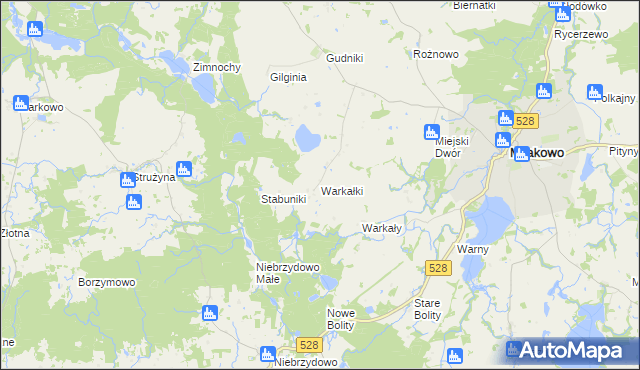 mapa Warkałki, Warkałki na mapie Targeo