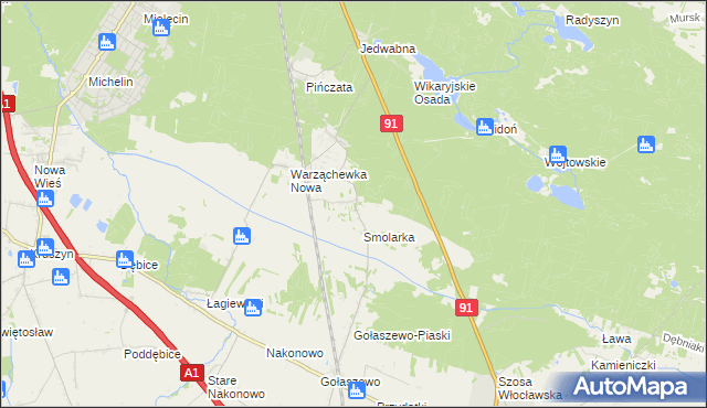 mapa Warząchewka Królewska, Warząchewka Królewska na mapie Targeo