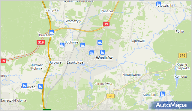 mapa Wasilków, Wasilków na mapie Targeo