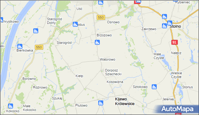 mapa Watorowo, Watorowo na mapie Targeo