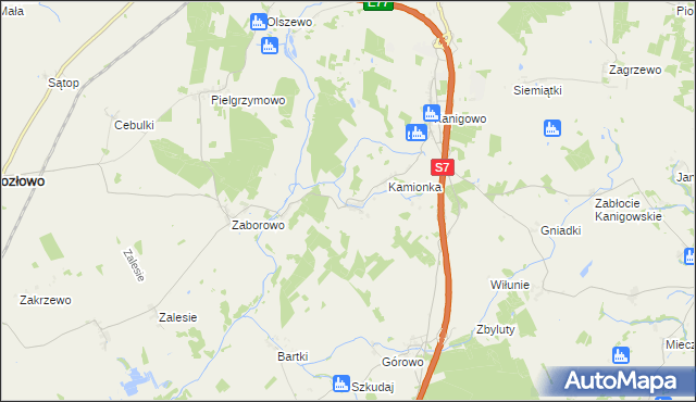 mapa Ważyny, Ważyny na mapie Targeo