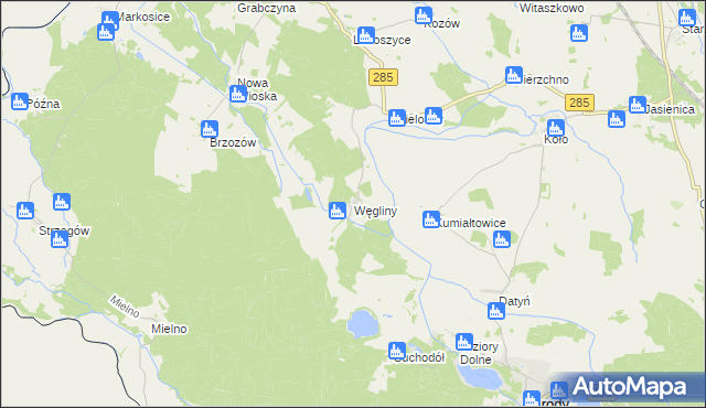 mapa Węgliny, Węgliny na mapie Targeo