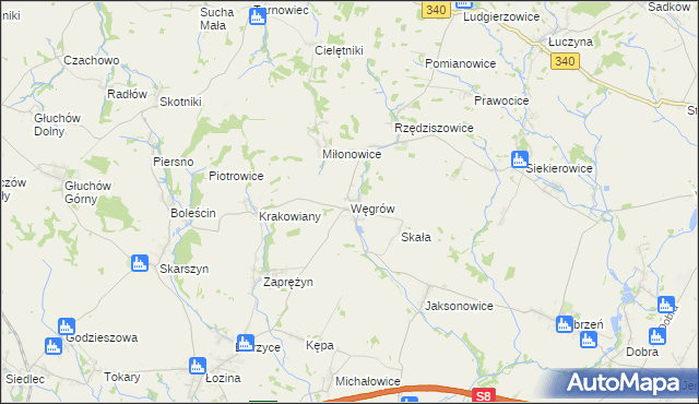 mapa Węgrów gmina Długołęka, Węgrów gmina Długołęka na mapie Targeo