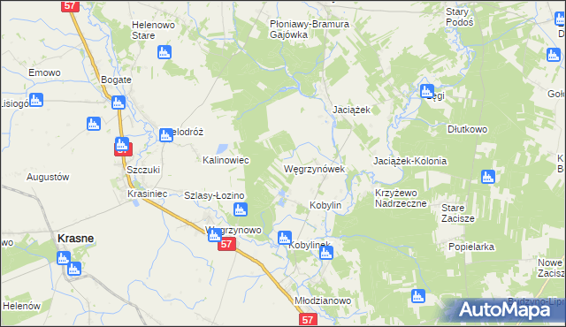 mapa Węgrzynówek, Węgrzynówek na mapie Targeo