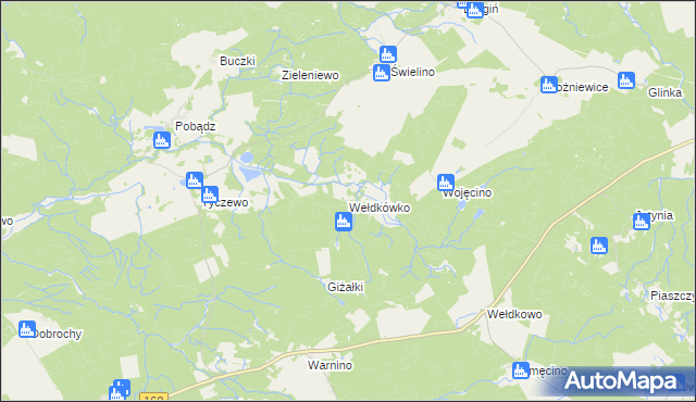 mapa Wełdkówko, Wełdkówko na mapie Targeo