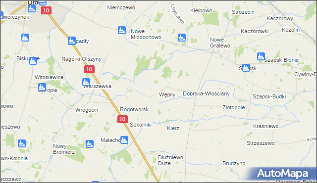 mapa Wępiły, Wępiły na mapie Targeo