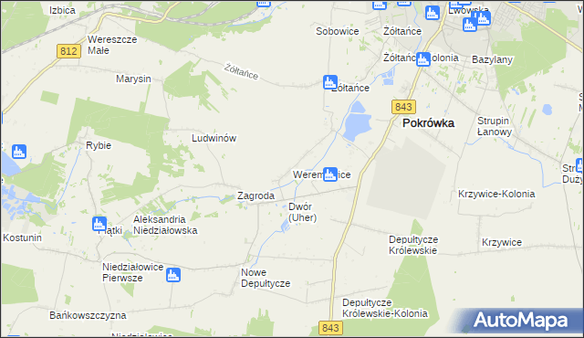 mapa Weremowice, Weremowice na mapie Targeo