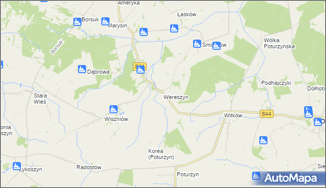 mapa Wereszyn, Wereszyn na mapie Targeo