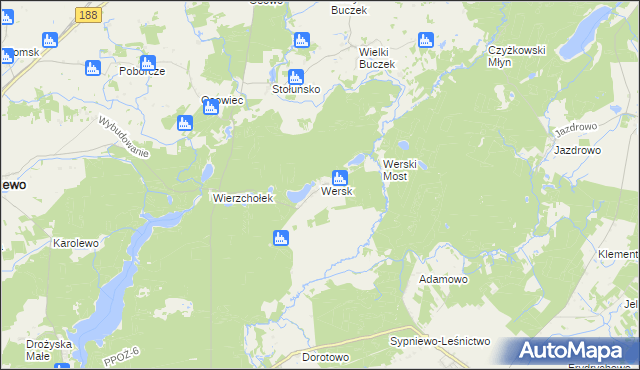 mapa Wersk, Wersk na mapie Targeo