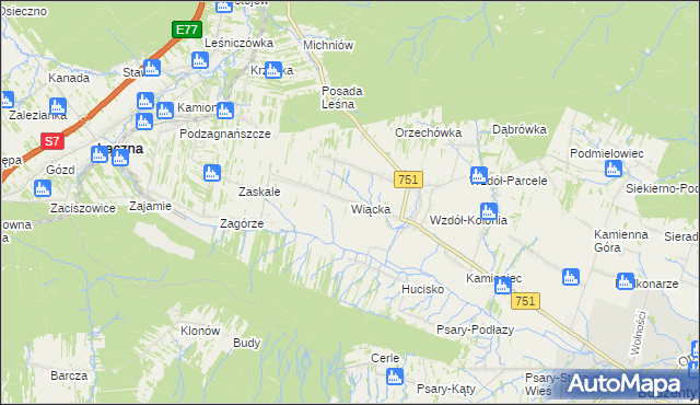 mapa Wiącka, Wiącka na mapie Targeo