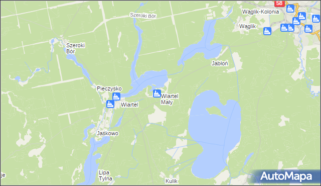 mapa Wiartel Mały, Wiartel Mały na mapie Targeo