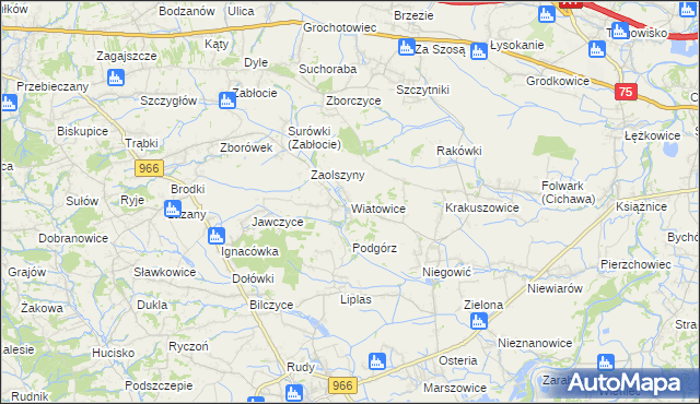 mapa Wiatowice, Wiatowice na mapie Targeo