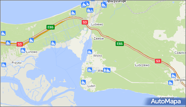 mapa Wicko gmina Międzyzdroje, Wicko gmina Międzyzdroje na mapie Targeo